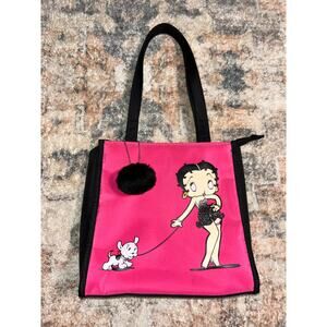 Vintage Betty Boop shoulder bag pink and black y2k tote purse